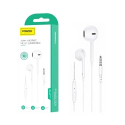 Foneng Wired Earphones EP100 with Microphone 3.5mm 1.2M White Foneng Wired Earphones EP100 with Microphone 3.5mm 1.2M White